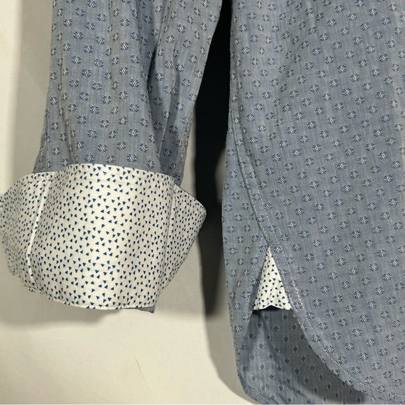 TED BAKER ENDURANCE SLIM FIT FLIP CUFF TRIM CASUAL DRESS SHIRT MENS 16 34/35 - Picture 3 of 7